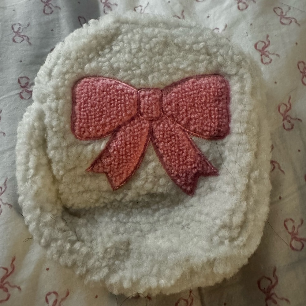 Pink bow make up bag